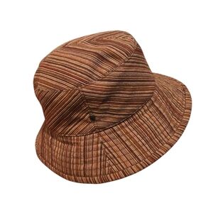 Striped Earthtone Bucket Hat sz M.